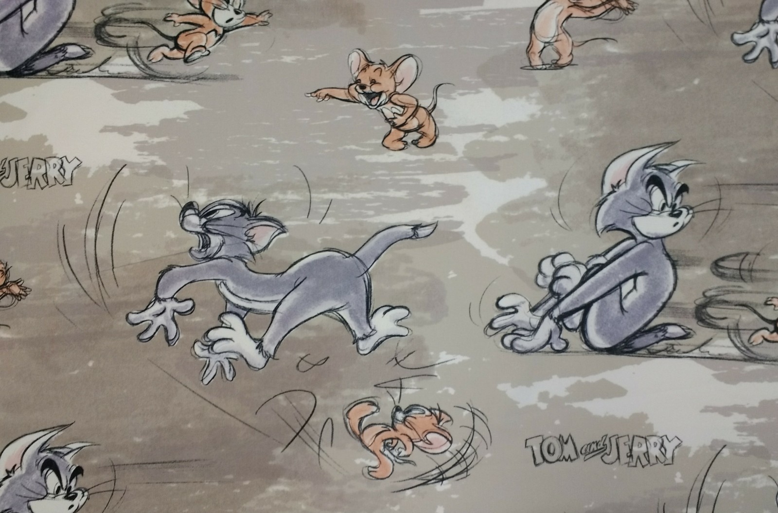 Tom & Jerry puuvillakangas