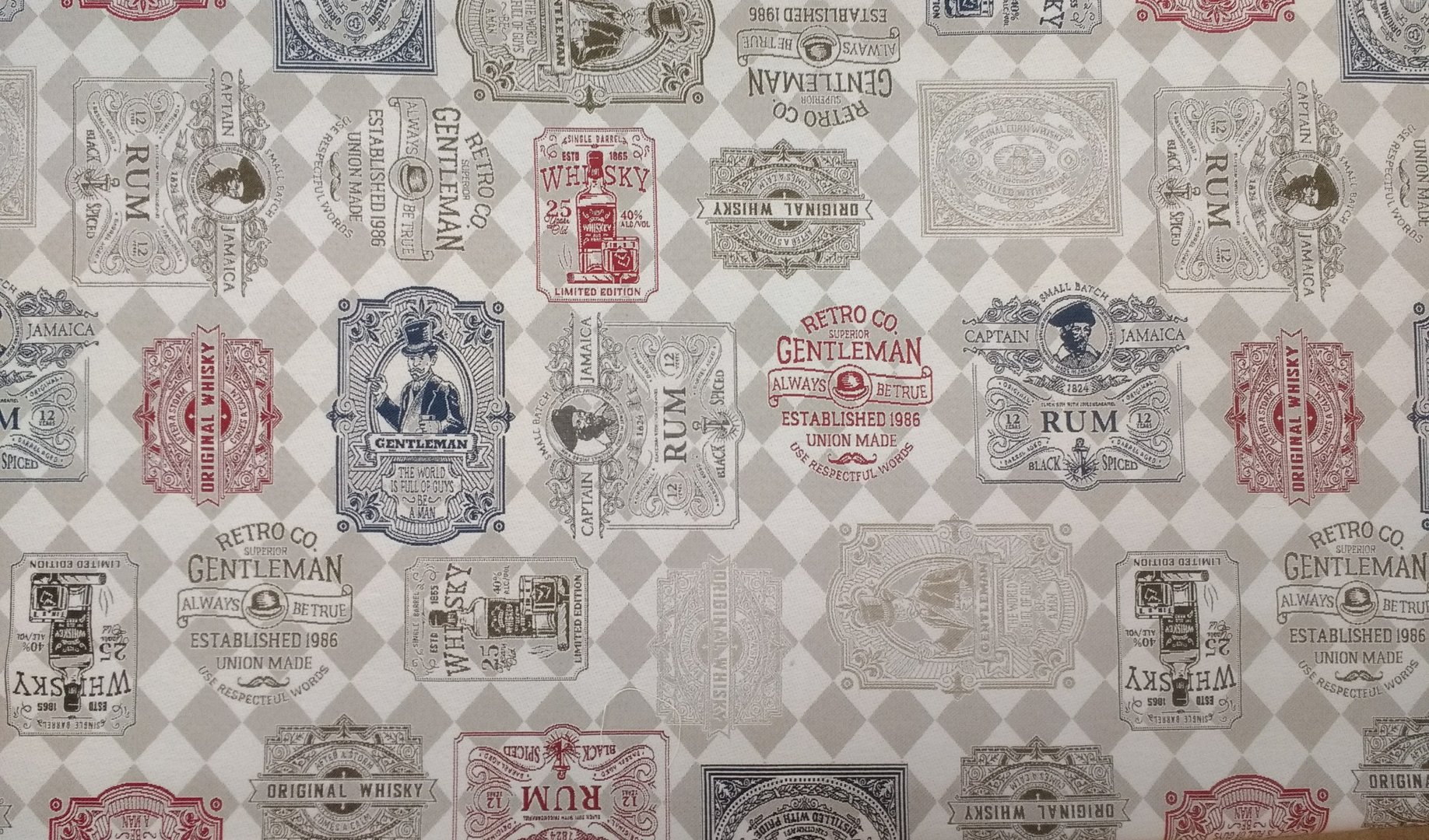 Whiskey Labels Tapestry Fabric