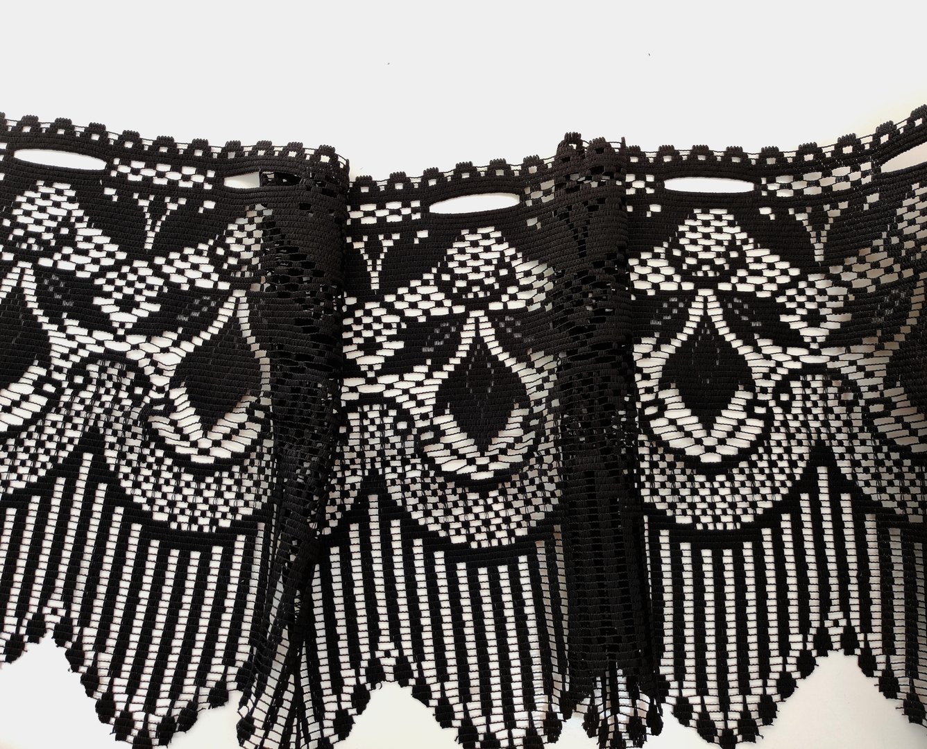 Black low  lace curtain 30 cm