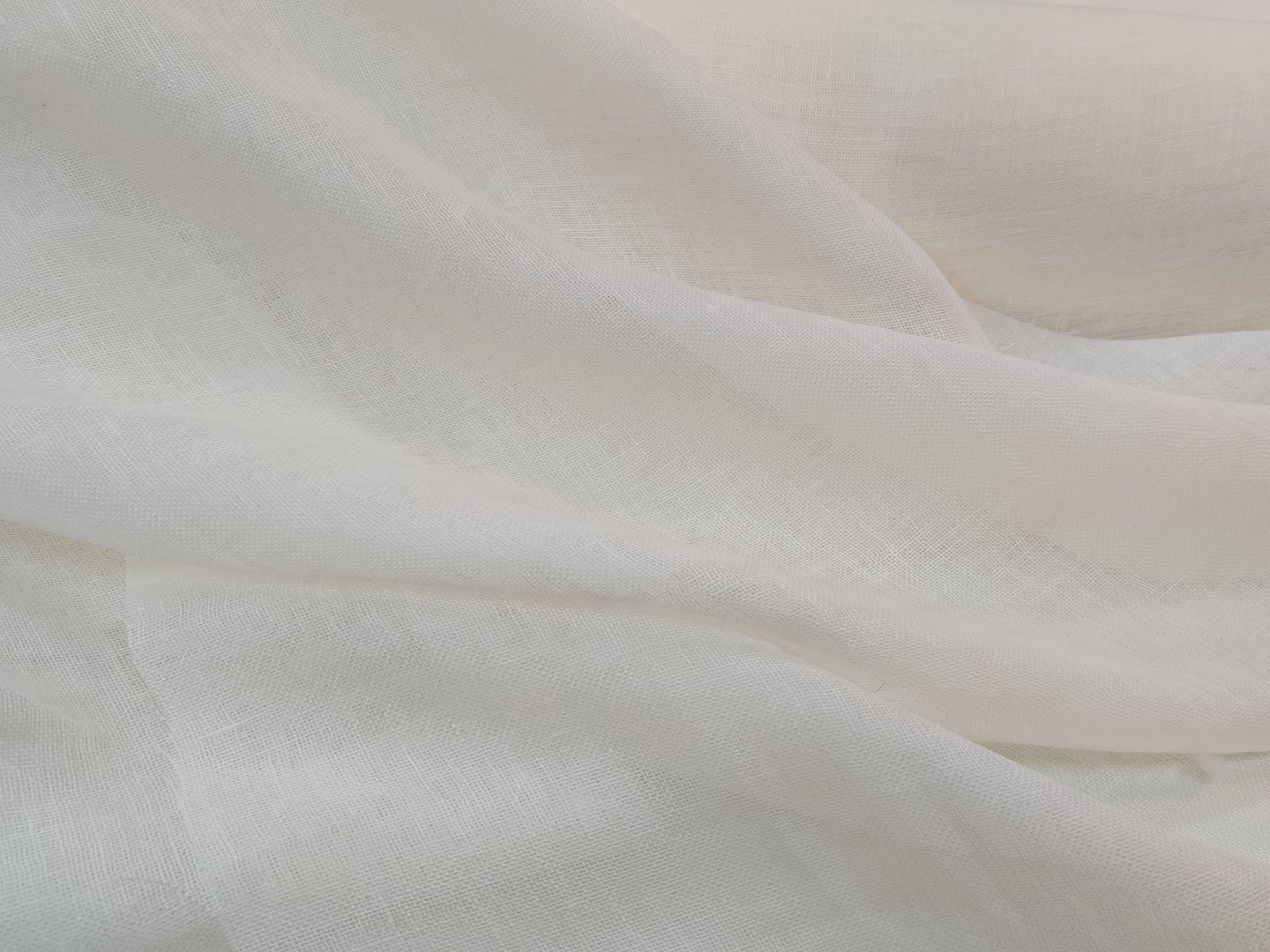 Thin linen fabric off-white
